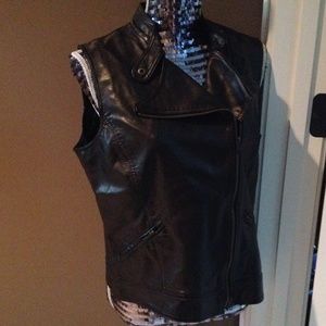 Bagatelle faux leather moto vest