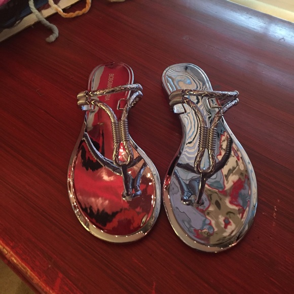 Light Blue Metallic BCBG Sandals! - Picture 2 of 4