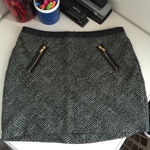 Express Plaid Tweed Mini Skirt