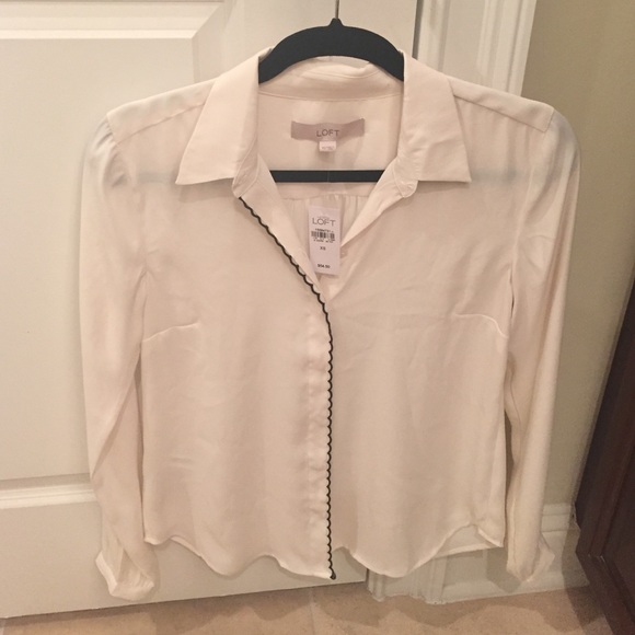 LOFT button down with scallop detail
