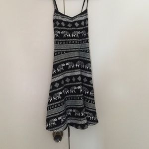 bohemian black and white dress