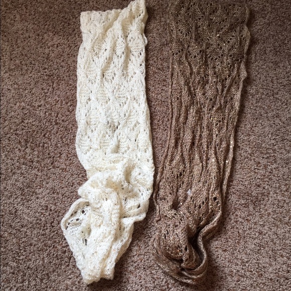 Accessories - NWOT Infinity Scarf. Cream/Gold. Brown/Gold.