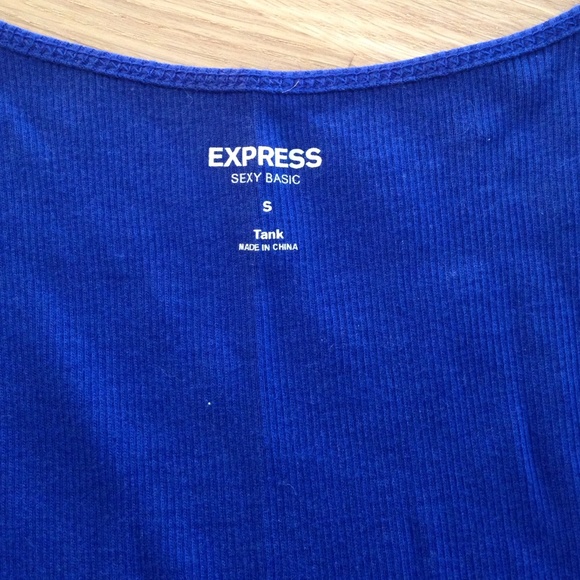 [[[SOLD]]] Express Small Blue Sequin-Front Tank - Picture 2 of 4