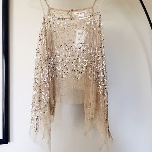 Arden B gold sequin mesh "Vegas" tank