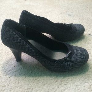 cute, grey, fabric pumps