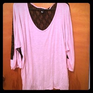 🆕 Sheer Back Baby Pink Top!