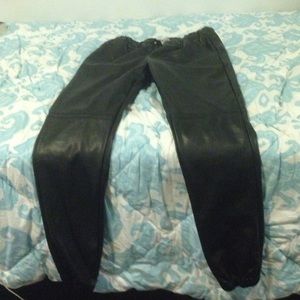 Faux leather joggers