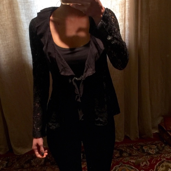 Free People Lace & Ruffle Blazer - Picture 3 of 4