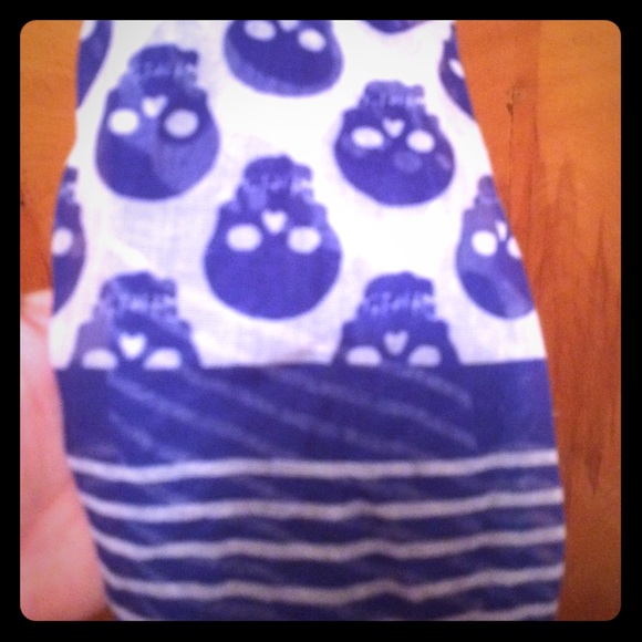 ✂️PRICE CUT✂️ Sheer Blue & White Skull Scarf!!