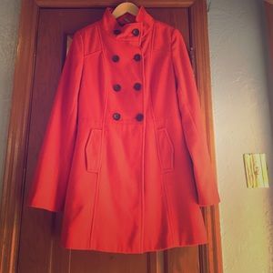 Old Navy Orange Long Wool Coat