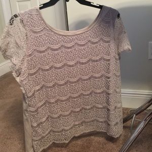 18/20 Scoop Taupe Lace top