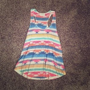 Tribal print jeweled tank