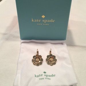 Kate Spade Gold and Crystal Flower Drop Earrings