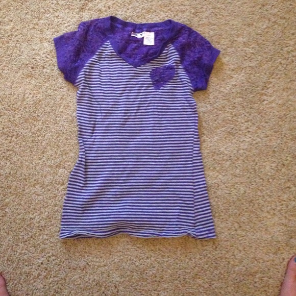 purple striped shirt