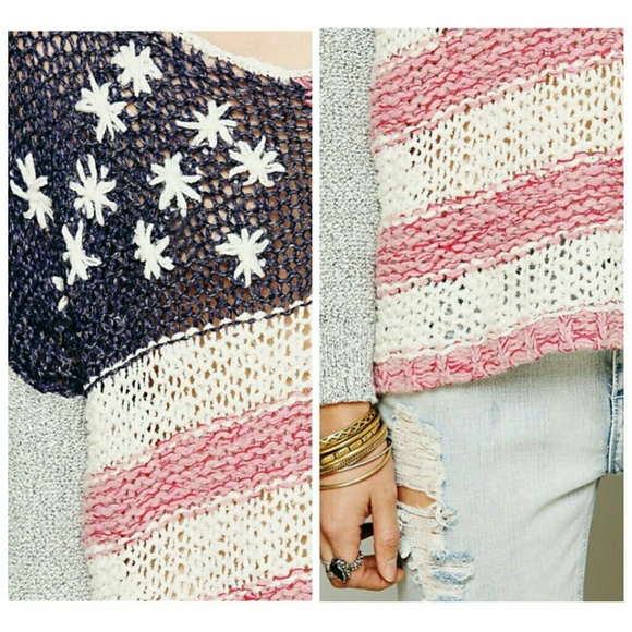 Rare Free People Flag Pullover - Picture 3 of 4