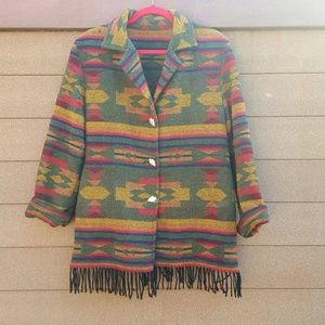 Vintage Wool Native Print Coat