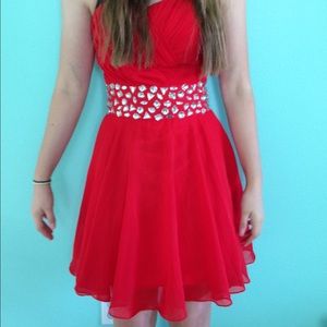Red Strapless Dress!