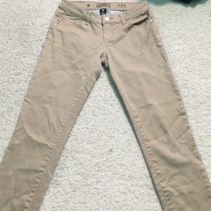tan lowrise skinny jeans