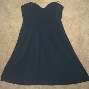 Dark green strapless dress