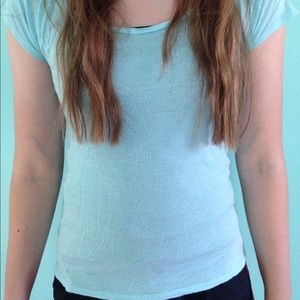 Blue T-shirt with lace back!✨