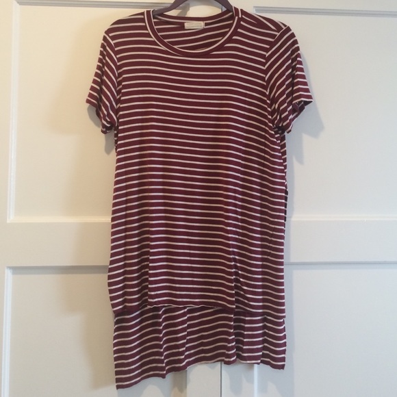 Striped High-Low T Shirt