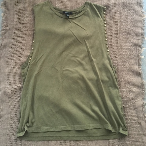 Green and Gold Accent Tank Top