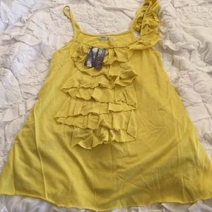 Urban Outfitters mustard ruffle tank M NWT
