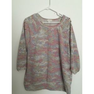 Army Fatigue Sweatshirt Gold Studs