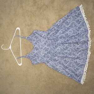 Blue and White paisley dress