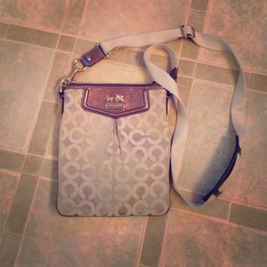 Coach silver gray crossbody bag/swing pack