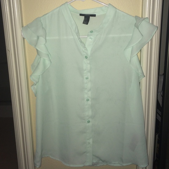 Sheer sea foam green Top - Picture 1 of 2