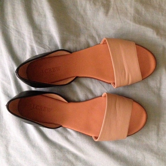 J Crew peep toe flats