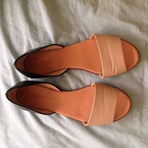 J Crew peep toe flats