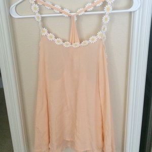 Orange sunflower racer back tank