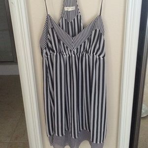 Black and white striped dress