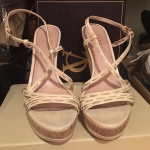 Prada sandals, cream patent leather, size 9 or 39