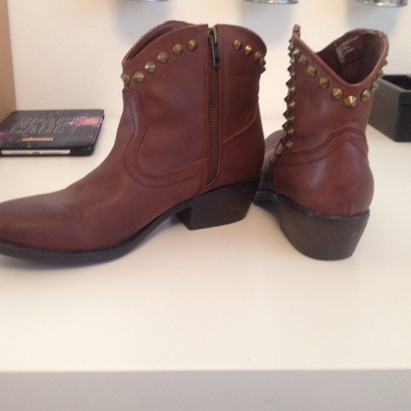 Brown Studded Booties - Picture 2 of 4