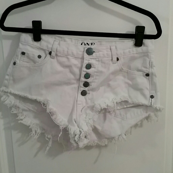 One Teaspoon High Roller Shorts in White