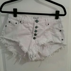 One Teaspoon High Roller Shorts in White