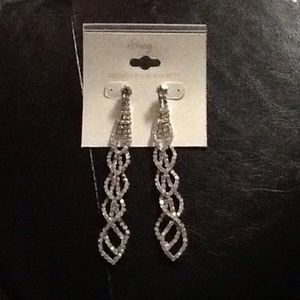 Rhinestone dangle earrings