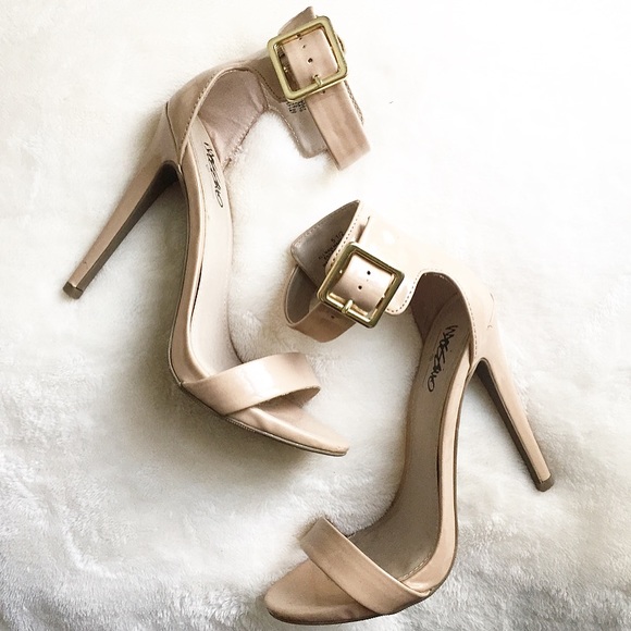 Nude Patent Leather Strappy Heels