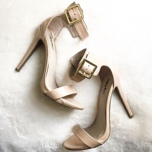 Nude Patent Leather Strappy Heels