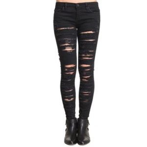 Black ripped skinny jeans
