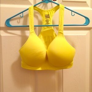 VS Pink neon yellow sports bra