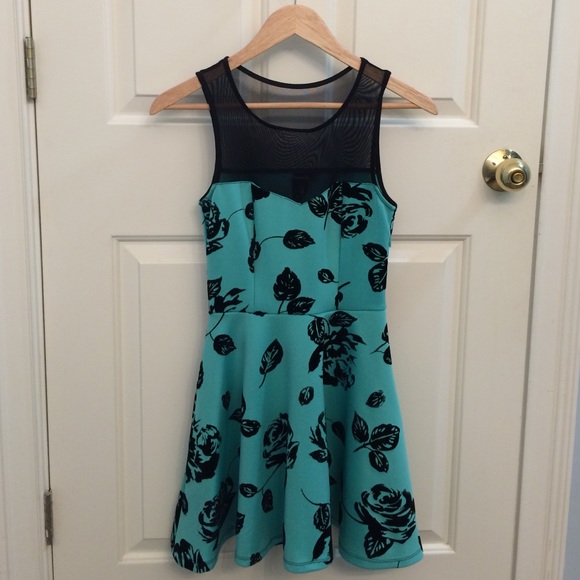 Beautiful blue and black rose dress.