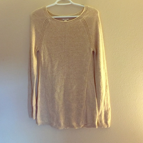 Biege colerd thick knit sweater size M by Sonoma