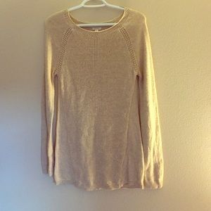 Biege colerd thick knit sweater size M by Sonoma