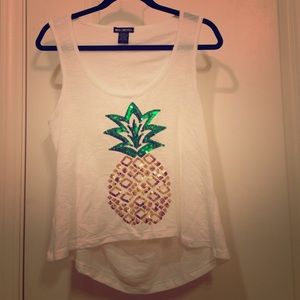 Sequin pineapple top