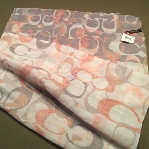 Coach Grey Soho Optic Wrap Scarf Shawl NWT New!