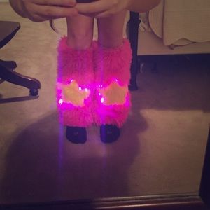Rave Light up Fuzzy leg warmers
